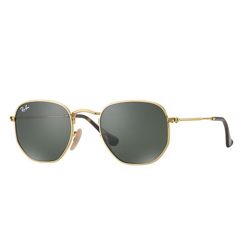 Ray-ban Hexagonal Flat Lenses Gold, Green Lenses - Rb3548n