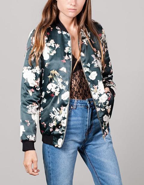 Bomber Estampada Acolchada