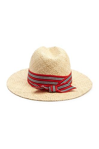 Forever 21 Striped Trim Straw Hat 