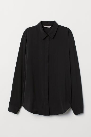 H & M - Camicetta A Maniche Lunghe - Nero