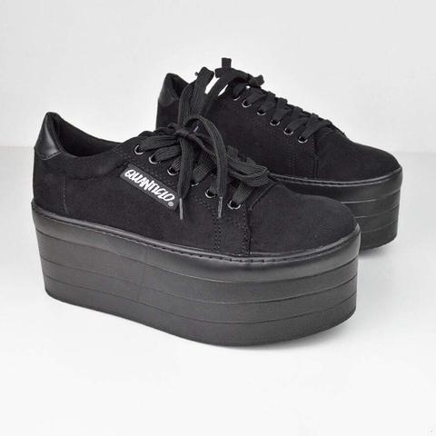 Monica - Black Platform Sneakers