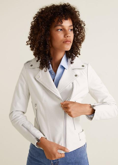 Zipper Leather Biker Jacket