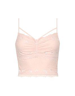 Top Bustier In Pizzo Rosa