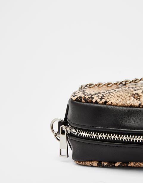 Bolso Con Estampado De Serpiente