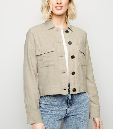 linen utility jacket