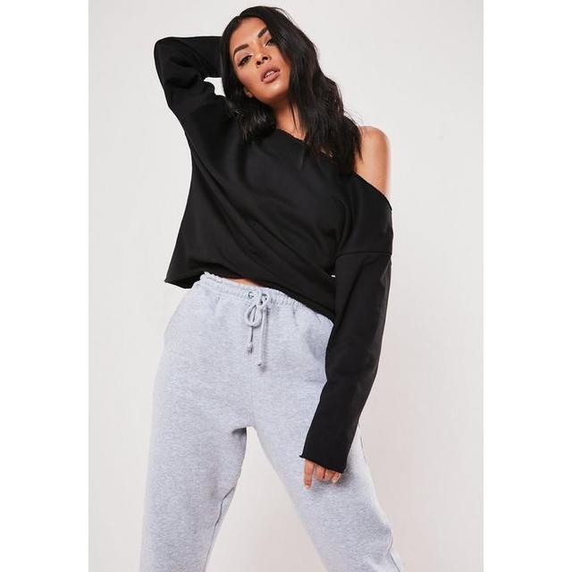 black off the shoulder sweatshirt
