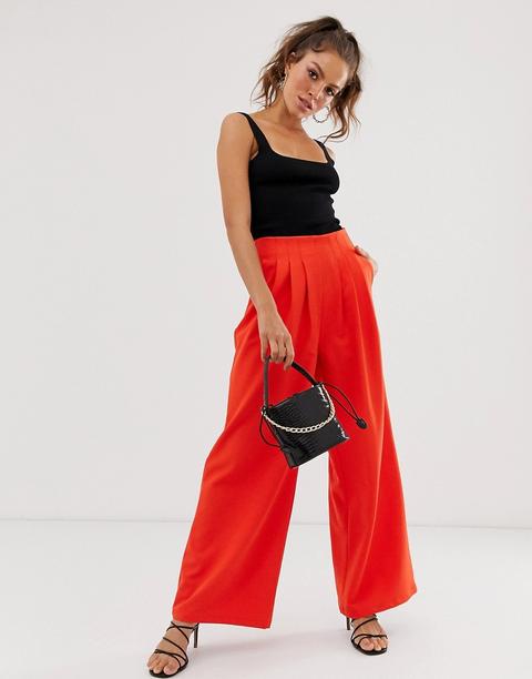Pantalones Anchos De Unique21-naranja