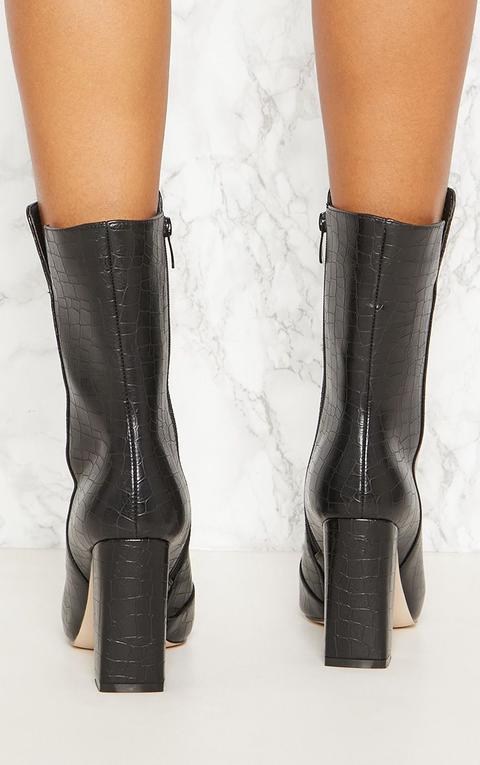 black high point ankle boot