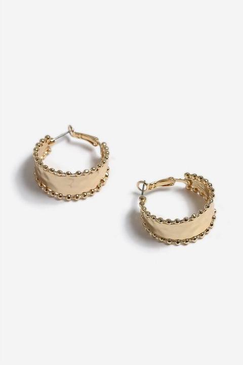 Womens **ball Edge Hoop Earrings - Gold, Gold