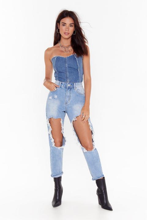 Womens Rip 'em To Shreds Distressed Mom Jeans