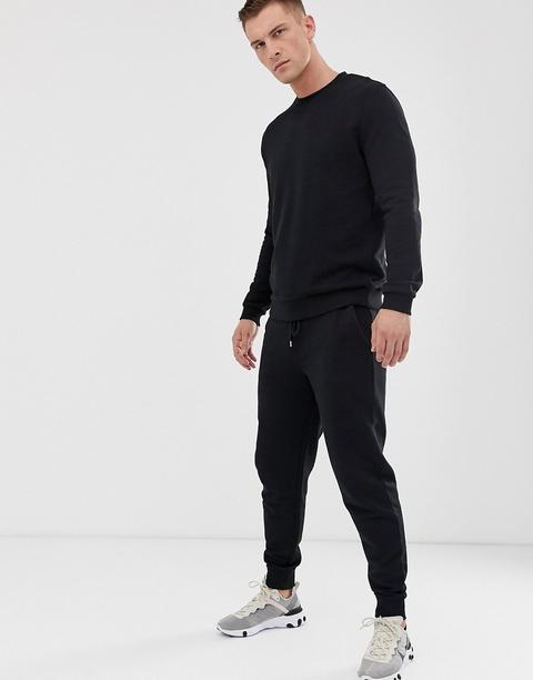 Joggers De Chándal Tapered En Negro De Asos Design