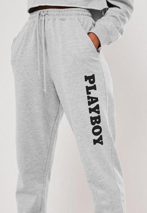 grey playboy joggers