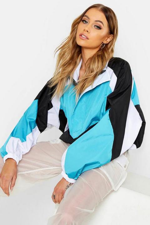 Overhead Panelled Funnel Neck Windbreaker