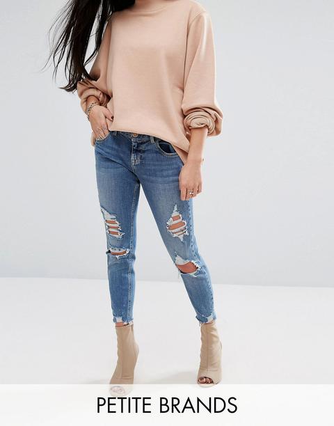 River Island Petite Skinny Jeans With Rips