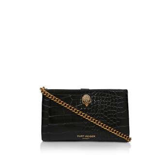 kurt geiger black croc bag