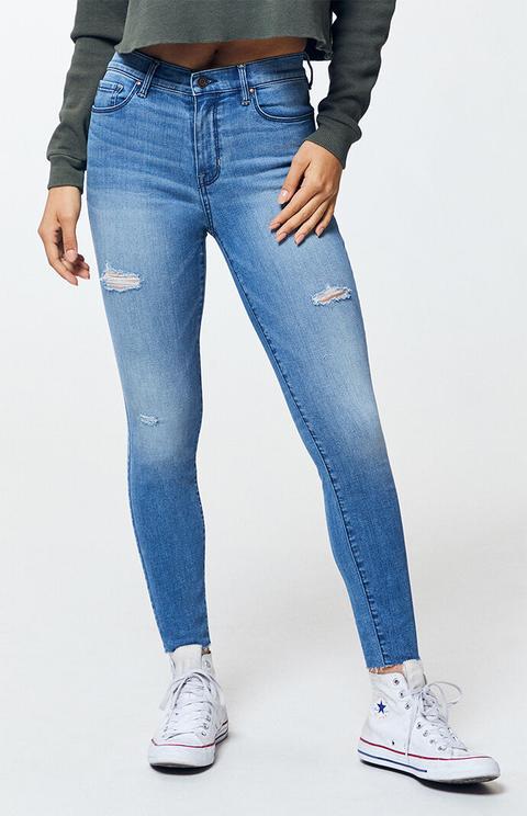 Pacsun Allan Blue High Waisted Ankle Jeggings
