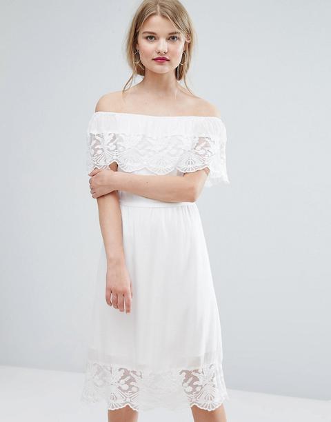 Vila Off The Shoulder Lace Dress