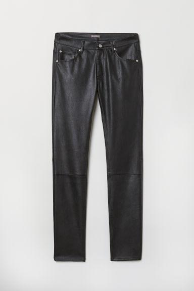 H & M - Pantalón En Piel Sintética - Negro