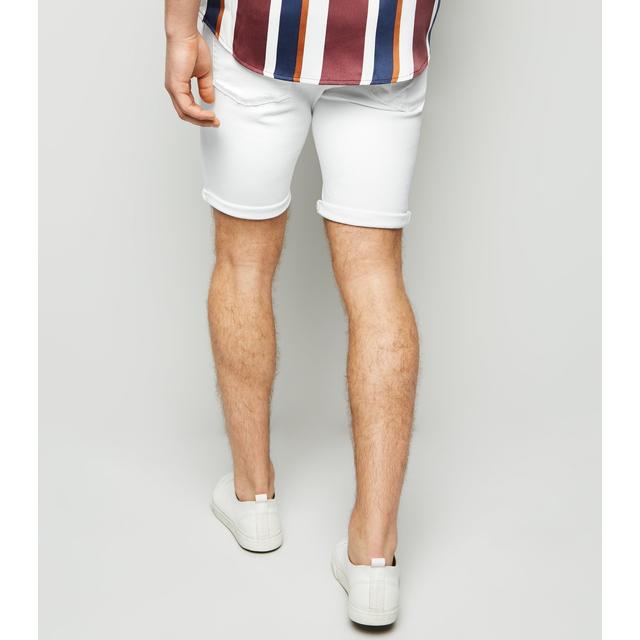 new look white denim shorts