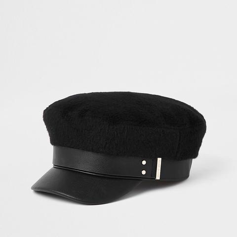 Black Brushed Baker Boy Hat