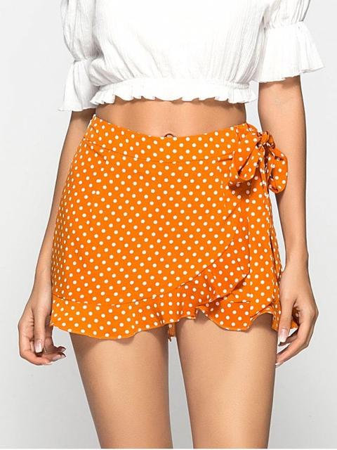 Skorts Con Volantes De Lunares Fluidos