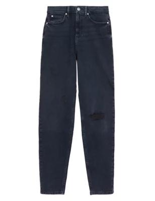 M&s Womens The Mom Jeans - 6sht - Blue/black, Blue/black,grey Blue,medium Indigo,dark Indigo Mix,ecru,blue Denim,black,light Denim