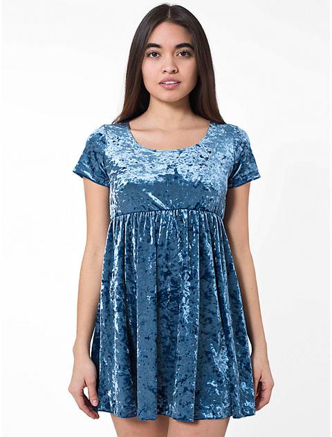 Stretch Velvet Babydoll Dress