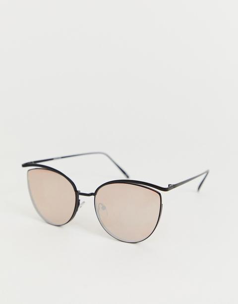 Asos Design Lunettes De Soleil Yeux De Chat A Verres Or Rose Noir Mat From Asos On 21 Buttons