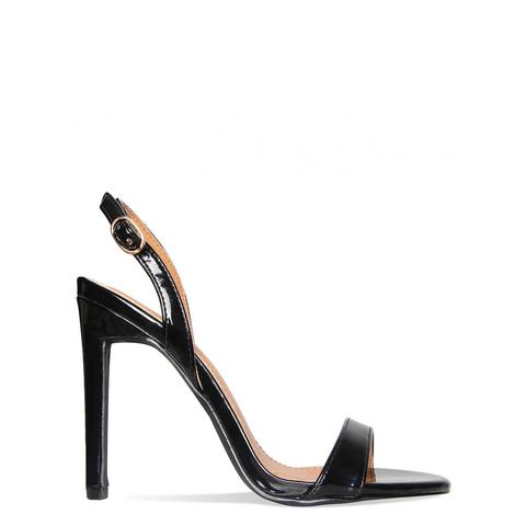 Noella Black Barely There Slingback Heels