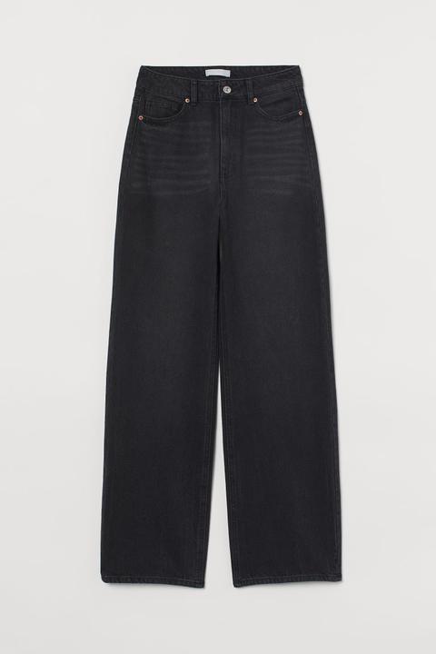 Wide High Jeans - Gris