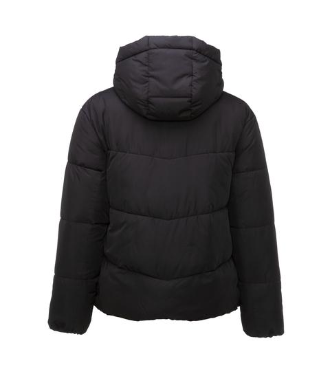 Black Hooded Boxy Puffer Jacket New Look