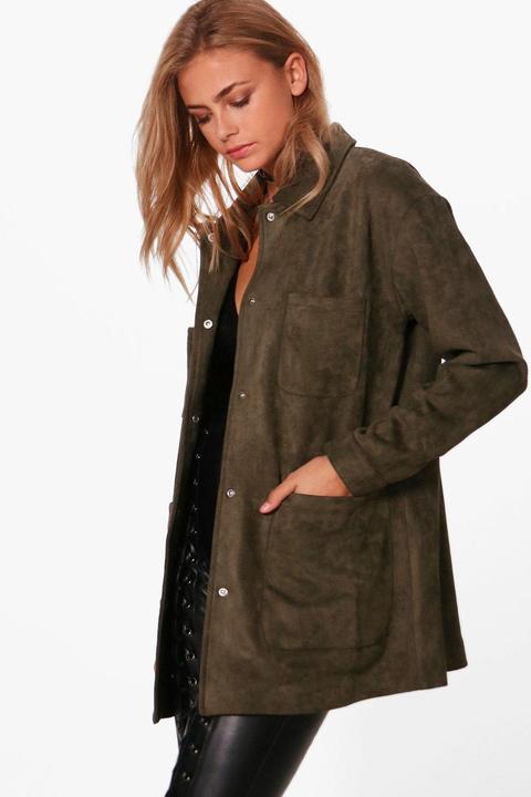 Suedette Utility Jacket