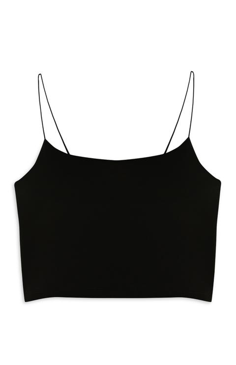 Black Strappy Crop Top