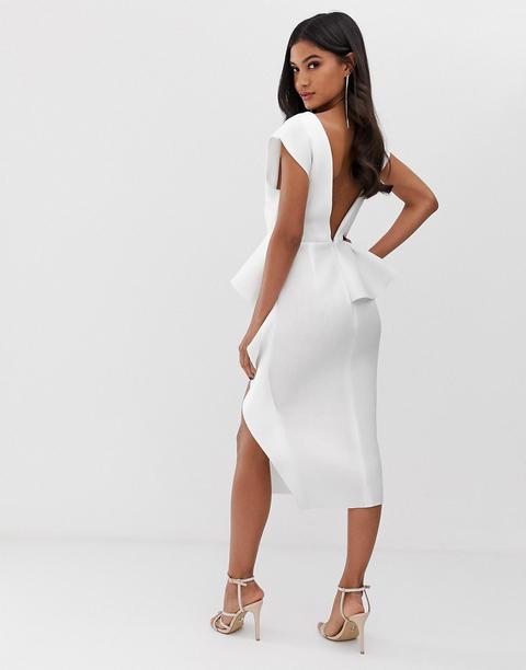 robe fourreau blanche mi longue