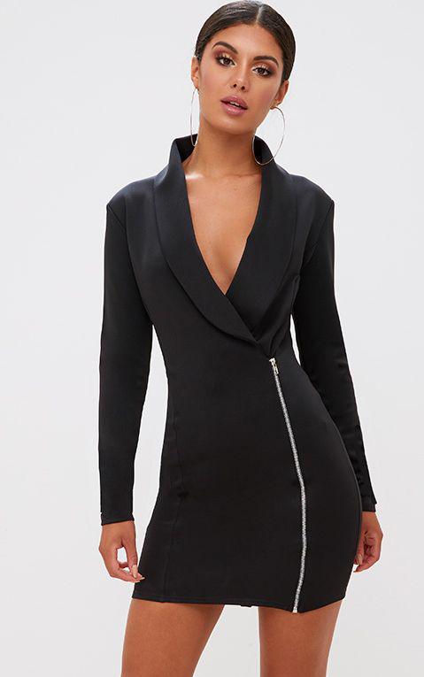 black blazer dress pretty little thing