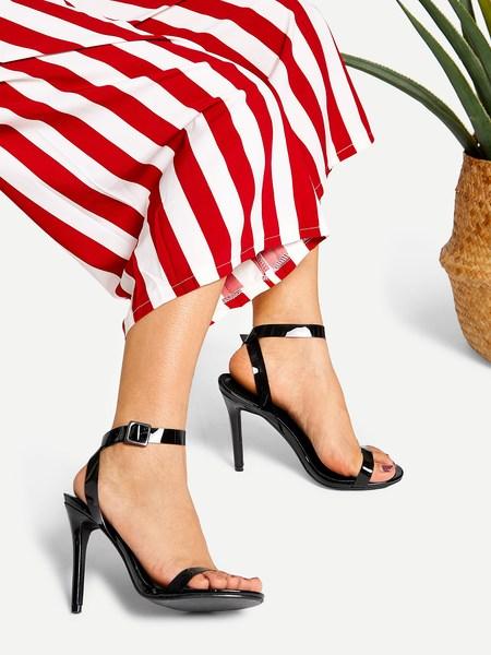 Tacones Delgados Con Tira Transparente