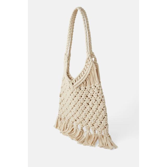 zara crochet tote bag