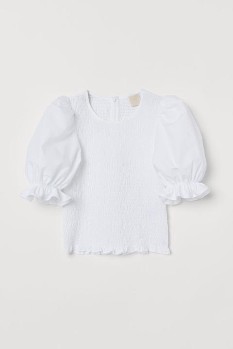 H & M - Top Con Smock - Bianco