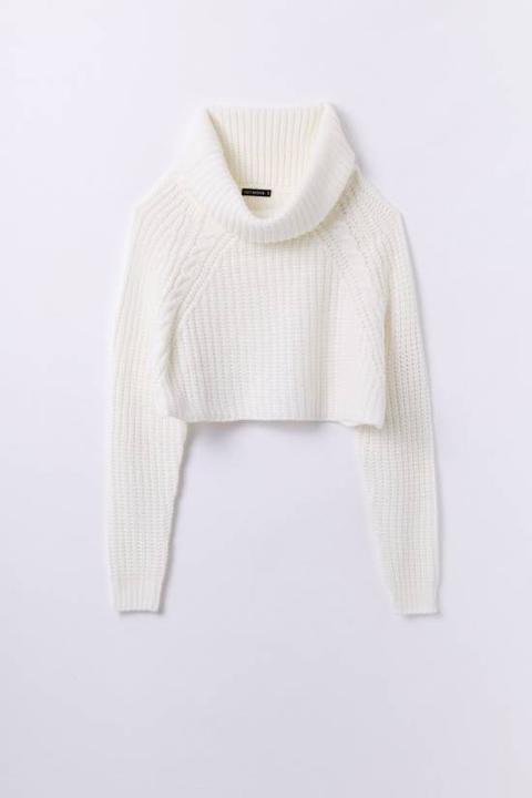 Maglione Crop Collo Alto