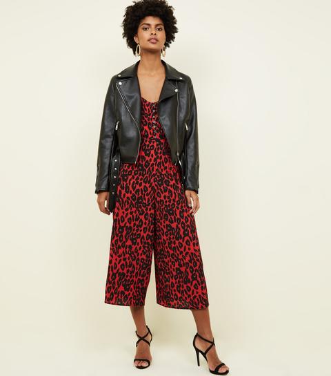 red leopard print jumpsuit