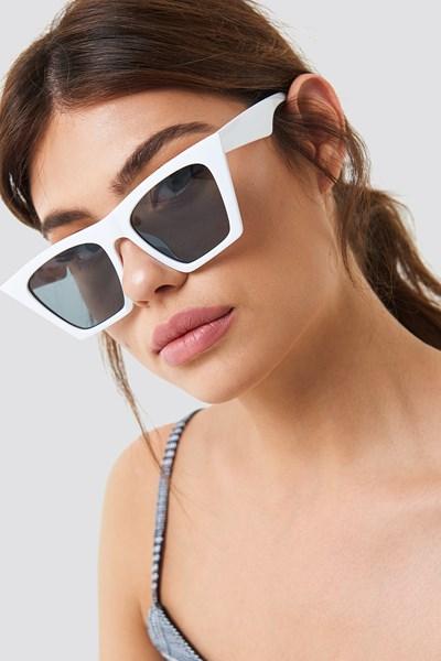 Na-kd Urban Sharp Cat Eye Sunglasses - White