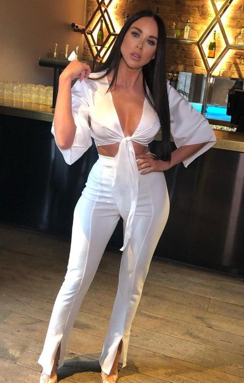 white satin tie top