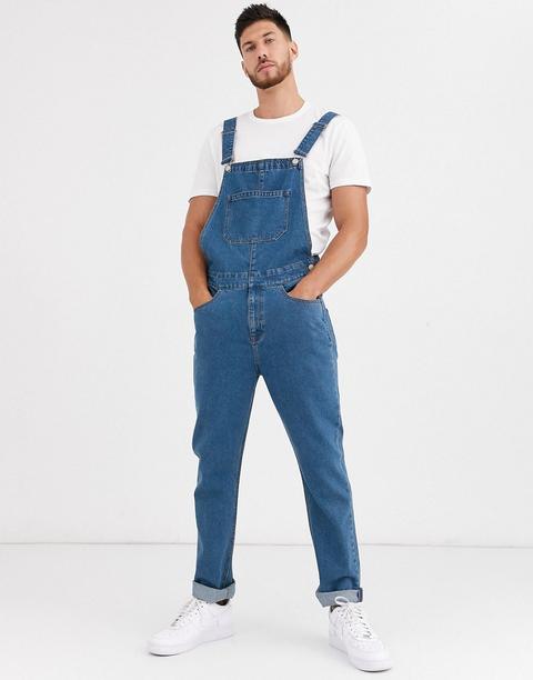 Peto Vaquero Holgado En Azul Lavado Medio De Asos Design