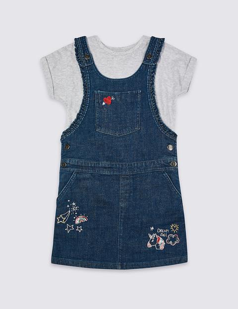 2 Piece Badge Pinny & Top Outfit (3-16 Years)