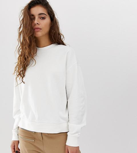 Weekday Huge Cropped Sweatshirt In White - White