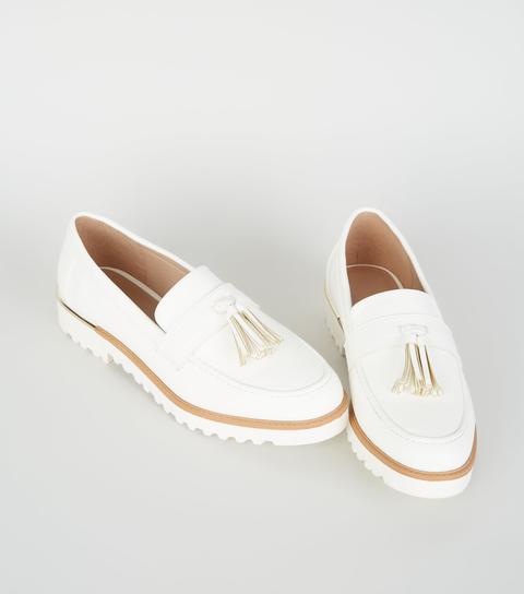 off white tassel loafer