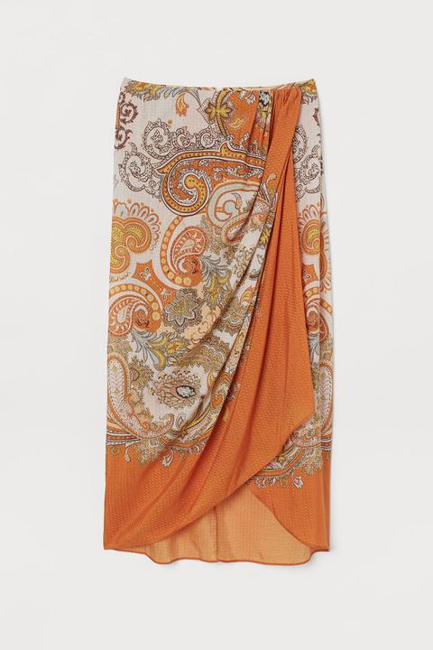 Wickelrock Aus Lyocell-mix - Orange - Damen