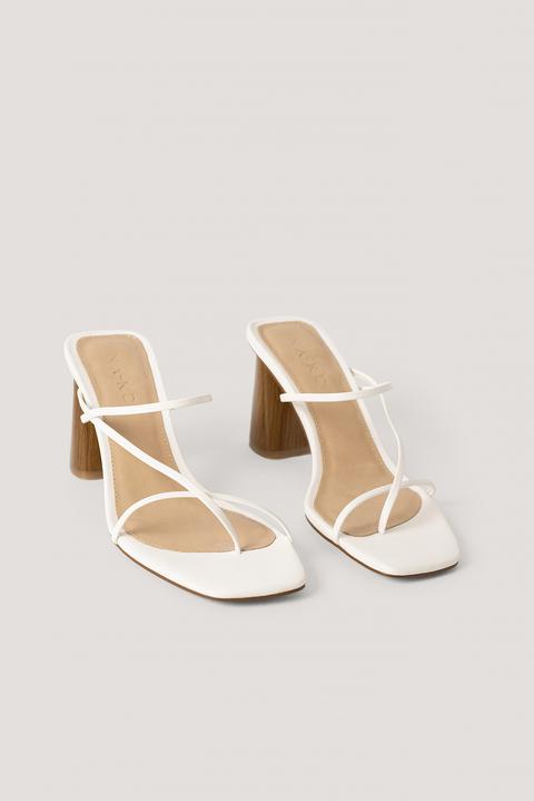 Na-kd Shoes Fine Strappy Block Heel Sandals - White