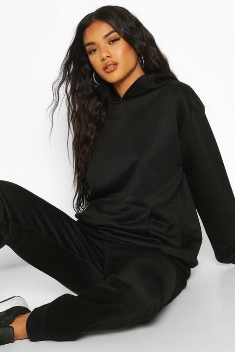 Womens Basic Oversized Hoodie - Black - 14, Black