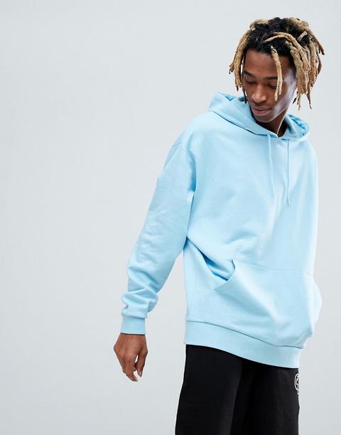 Asos - Felpa Oversize Blu Con Cappuccio - Blu